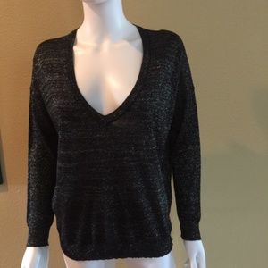 "Joie"   Black Metallic knit sweater